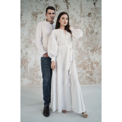 Embroidered Man&Woman Set "Grace" white